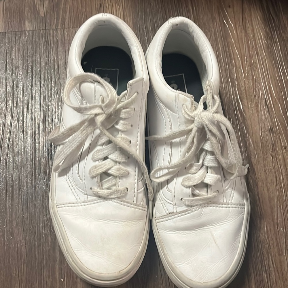 Vans leather white shoes